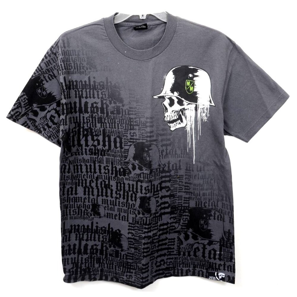 VTG Y2K Metal Mulisha Grey Graphic Men's LG Short Sleeve Tee T-shirt Cotton